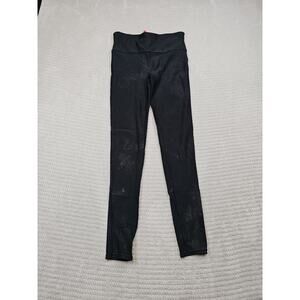Spanx Leggings Womens Large Black Shimmer Body Contour Slimming Leggings